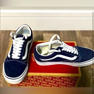 Vans Women’s Navy and White Sneakers